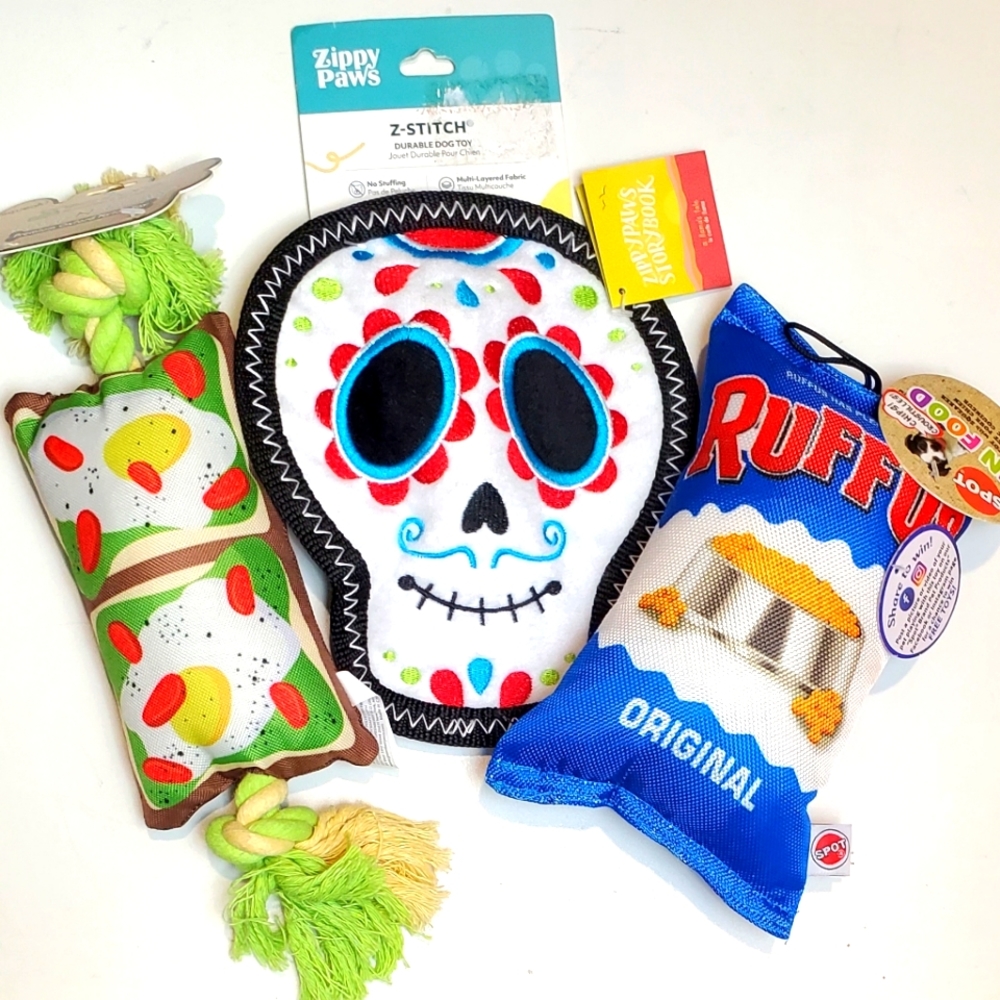 3 Piece Squeaky Dog Toy Variety Pack